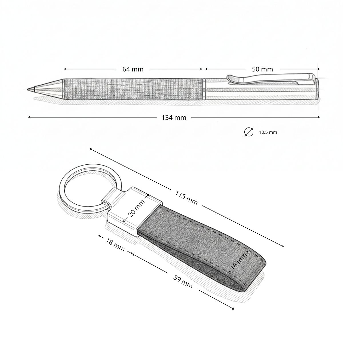 Set KALANI: Bolígrafo y Llavero