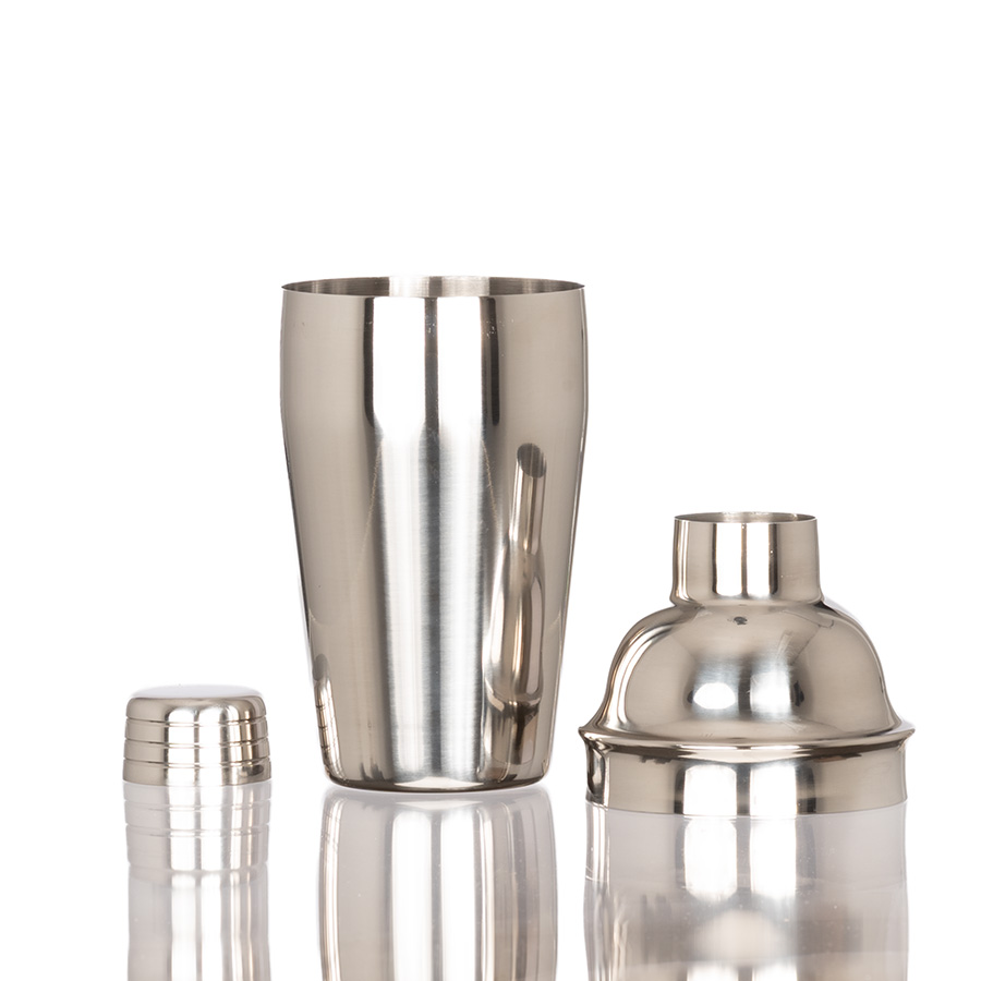 Coctelera metálica plateada 